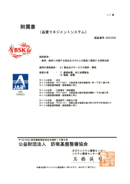 ISO9001 付属書